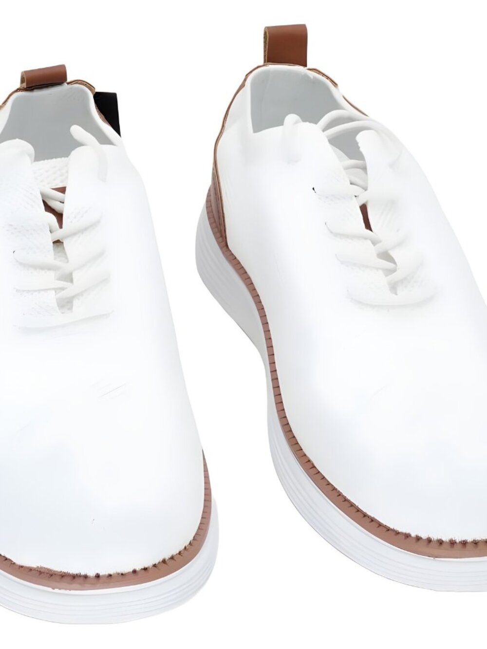 Akademiks Men's Olney Wingtip Knit Oxford Sneakers White 10M